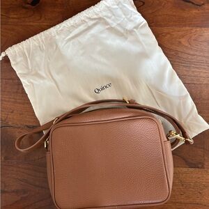 Quince Tan Leather Crossbody Bag